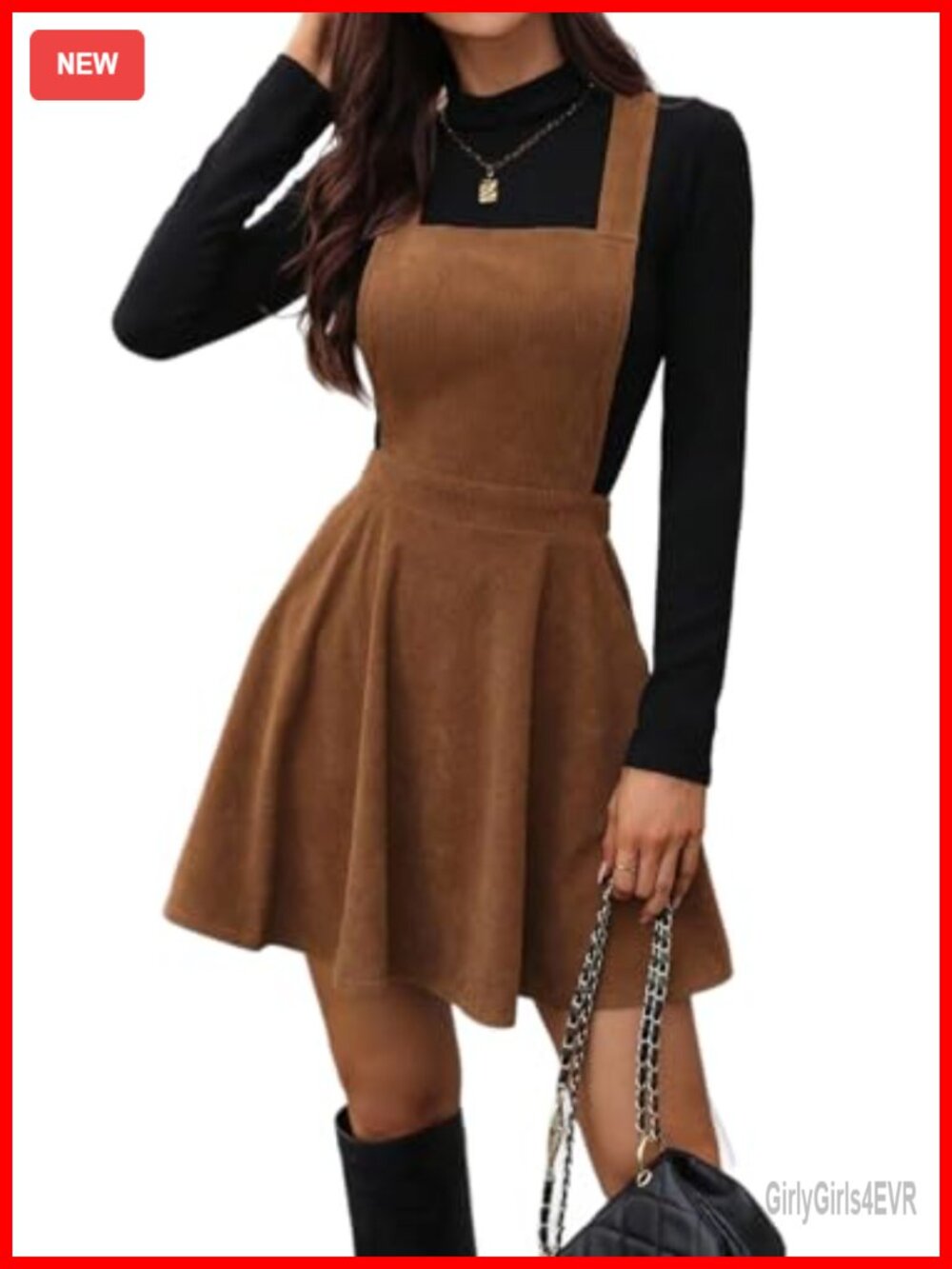 Womens Corduroy Sleeveless Square Neck A-Line Mini Jumper Dress